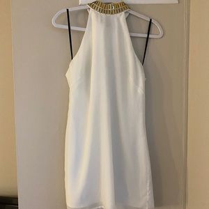 White Bebe Halter Shift Dress